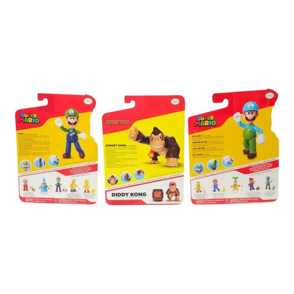 Super Mario Donkey Kong Bananas Luigi Super Mushroom Ice Flower Figures NEW - Picture 2 of 15